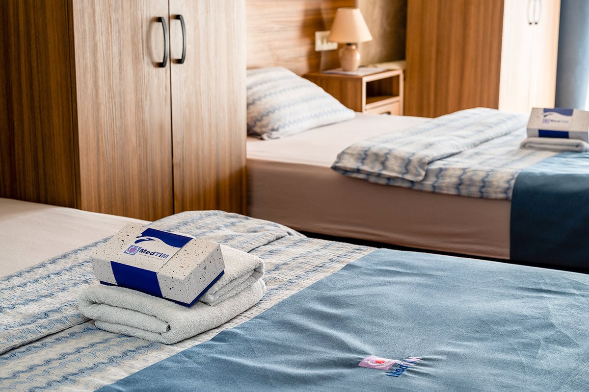 Bright Double Patient Room Bright double patient room at MedTiM Hospital for comfortable treatment accommodation
