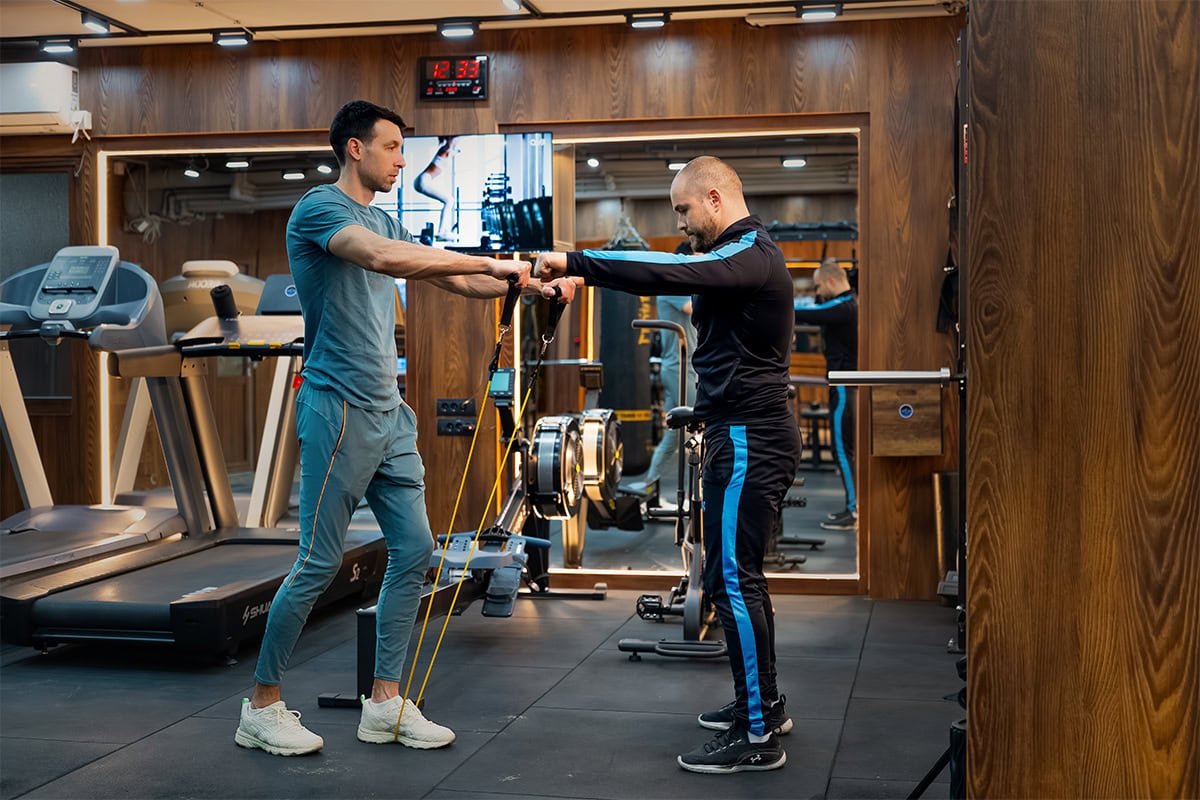 Patient Gym Patient gym at MedTiM Clinic for supervised physical activity during recovery
