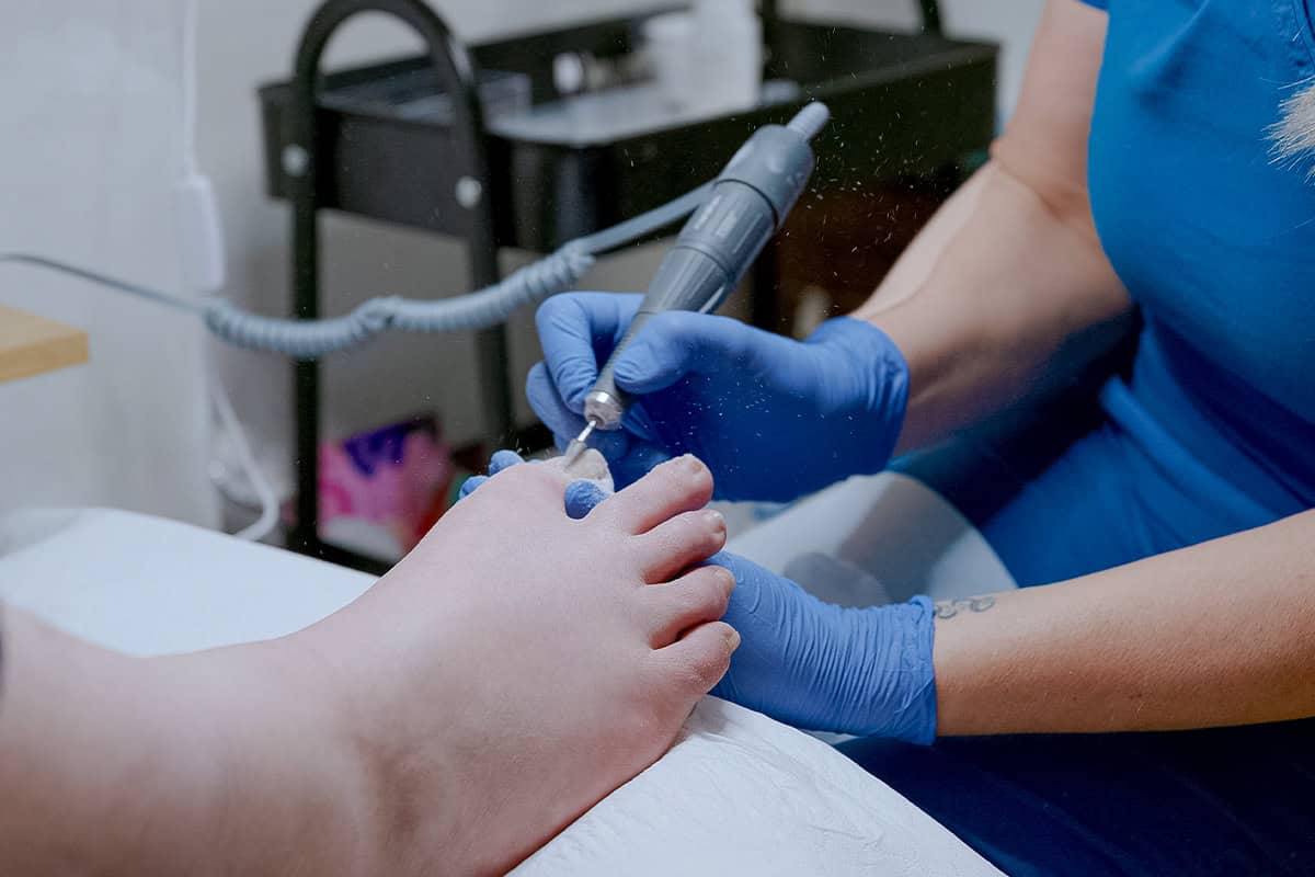 Podiatry treatment supporting patient comfort and personal care